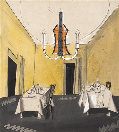 Mario Sironi (Sassari 1885 - Milano 1961)"Probabile bozzetto per la...