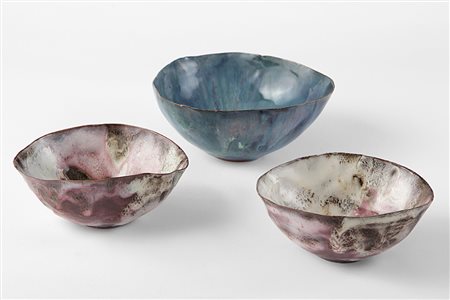 Fausto Melotti (Rovereto 1901 - Milano 1986)"Coppette" anni '50tre ceramiche...
