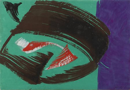 Gérard Schneider (Saint Croix 1896 - Parigi 1986)"Senza titolo" 1967tempera...