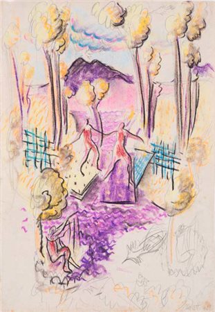 FAUSTO MELOTTI Rovereto 1901 - Milano 1986 SENZA TITOLO, 1929 pastelli,...