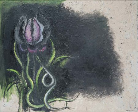 CARLO MATTIOLI Modena 1911 - Parma 1994 IL FIORE DEL MALE, 1986 olio su tela,...