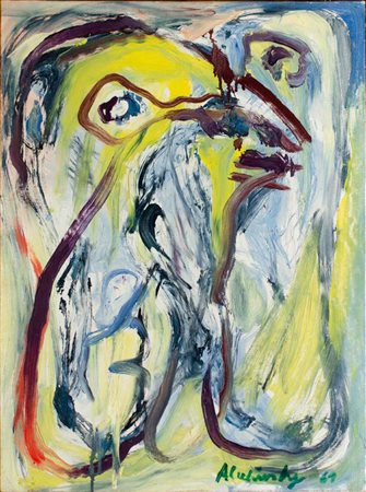 PIERRE ALECHINSKY Bruxelles 1927 LA GORGE SÉCHE, 1961 olio su tela, cm...