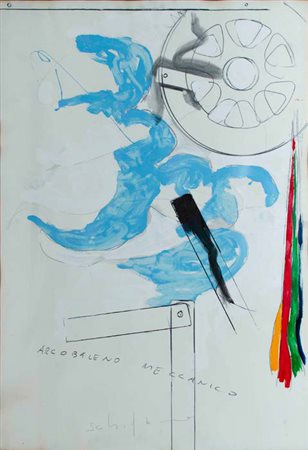 MARIO SCHIFANO Homs 1934 – Roma 1998 ARCOBALENO MECCANICO, 1965 smalto e...