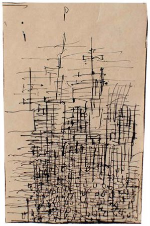 ENRICO DELLA TORRE Pizzighettone 1931 SERRA, 1959 china su carta, cm 18,5x12....