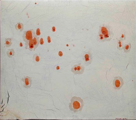 GIULIO TURCATO Mantova 1912 – Roma 1995 SUPERFICIE LUNARE, 1969 CIRCA olio e...