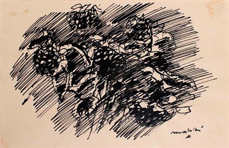 ENNIO MORLOTTI Lecco 1910 – Milano 1992 FIORI china su carta, cm 21,5x32....