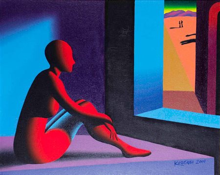 MARK KOSTABI Los Angeles 1960 L’ENIGMA DELLO SGUARDO, 2001 acrilico su tela,...