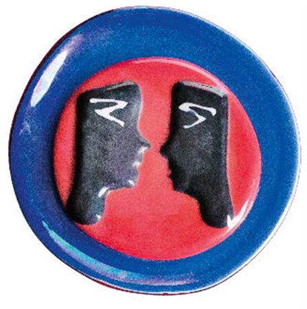 MANIFATTURA MURANESE Piatto in vetro pesante poli-cromo con superficie...