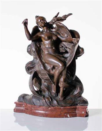 JULES DERCHEU (1864-1912) Scultura in bronzo raffigurante: “Allegoria del...