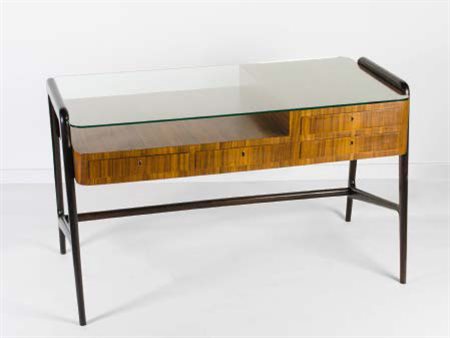 VITO LATIS (1912-1976) Scrittoio a quattro cassetti in legno ebanizzatoe...