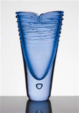 MANIFATTURA MURANESEV aso con base in vetro sommersonei toni del blu con...