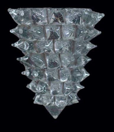 BAROVIER & TOSO Applique in vetro rostrato trasparente.altezza: cm 24