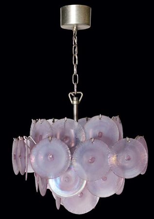 CARLO NASON (1935) A.V. MAZZEGA Lampada a sospensione formata da struttura in...