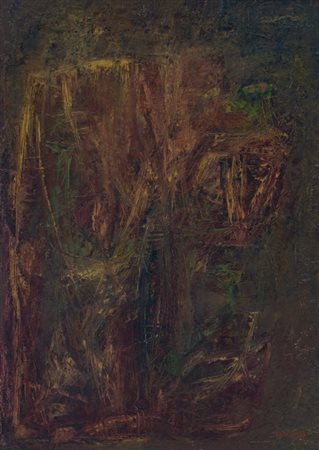 MARCO CARNÀ (1929-?)Immagine, 1957Olio su tela cartonatacm 70x50 Firma al...