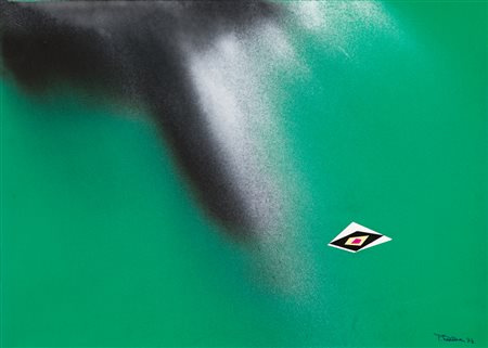 TONY DALLARA (1936)Senza Titolo, 1973Acrilico e collage su cartacm 50x70Firma...