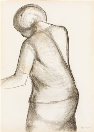 MICHELE FESTA (1932)Figura, 1959Carboncino su cartacm 70x50Firma e datazione...