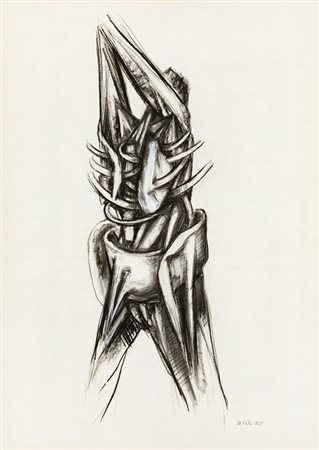 MICHELE FESTA (1932)Figura, 1965Carboncino su cartoncinocm 70x50Firma e...