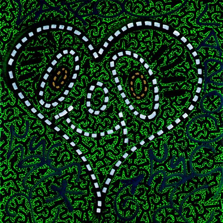 ANGEL ORTIZ (1966)Skippy, 2009Olio e pennarello su telacm 100x100Firma al...