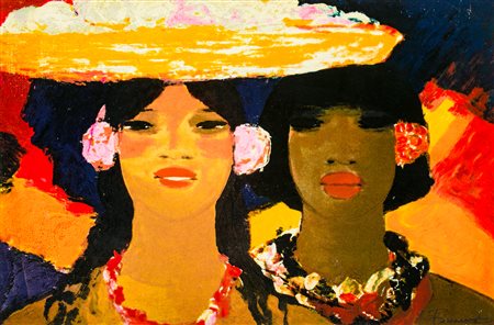 SALVATORE FIUME (1915-1997)Senza TitoloSerigrafia su masonitecm 51x77Firma al...