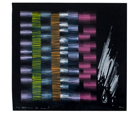 ENNIO FINZI (1931)Senza TitoloPastelli su cartoncinocm 32,5x35Firma e dedica...