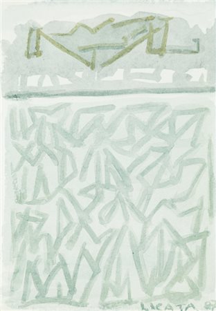 RICCARDO LICATA (1929-2014)Senza Titolo, 1987Tecnica mista su cartacm...