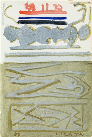 RICCARDO LICATA (1929-2014)Senza Titolo, 1983Tecnica mista su cartacm...