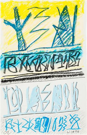 RICCARDO LICATA (1929-2014)Senza Titolo, 2002Tecnica mista su carta...