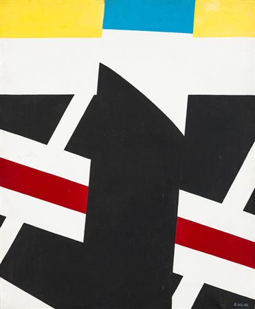 AUGUSTO GARAU (1923-2010)Composizione con margini anomali, 1974Olio su telacm...