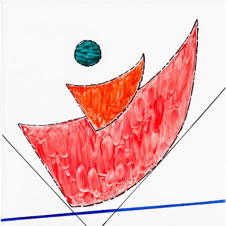 LUIGI VERONESI (1908-1998)Senza Titolo, 1973Piastrella in ceramica dipintacm...