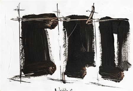 ANTONIO IEVOLELLA (1952)Senza Titolo, 2009Tecnica mista su cartacm 33x48Firma...