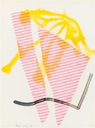 CARLO RAMOUS (1926-2003)Senza Titolo, 1991Tecnica mista su carta intelatacm...