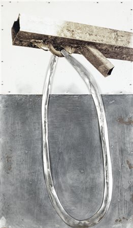 ULRICH EGGER (1959)Senza Titolo, 2002Fotografia, acciaio e tecnica mista su...