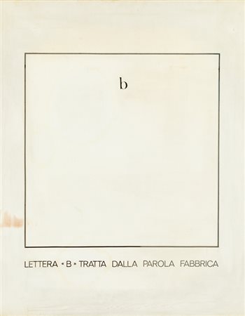 EMILIO ISGRÒ (1937)Lettera "B" tratta dalla parola fabbrica, 1972Tela...