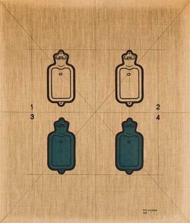 TINO STEFANONI (1937-2017)Le borse di gomma 77B, 1973Tecnica mista su telacm...