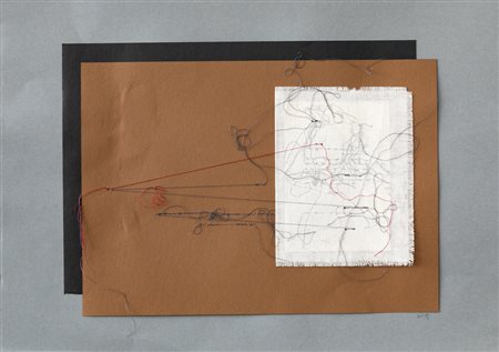 MARIA LAI (1919-2013)Senza Titolo, 1999Carta, filo, tela e inchiostrocm...
