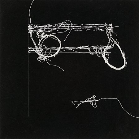 MARIA LAI (1919-2013)Senza Titolo, 1981Cartoncino nero con cuciture di filo...