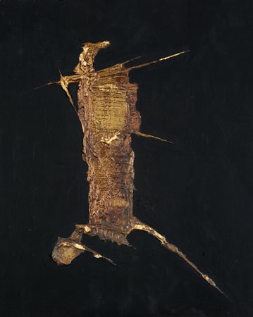 ELIO MARCHEGIANI (1929)Totem, 1963Tecnica mista su tavolacm 50x40Firma,...