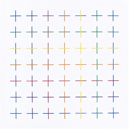 PAOLO MINOLI (1942-2004)Interazioni cromatiche campo bianco, 1977Acrilici su...