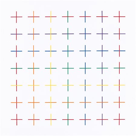 PAOLO MINOLI (1942-2004)Interazioni cromatiche campo bianco, 1977Acrilici su...