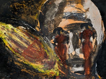 BRUNO CECCOBELLI (1952)Senza Titolo, 1986Tecnica mista e collage su cartone...