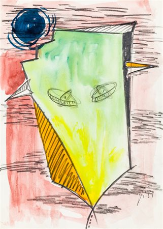 BERND ZIMMER (1948)Senza Titolo, 1981Acquerello su cartacm 24x17Firma e...