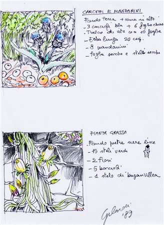 PIERO GILARDI (1942)Senza Titolo, 1989Tecnica mista su cartacm 27x21Firma e...