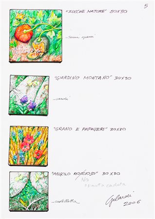 PIERO GILARDI (1942)Senza Titolo, 2006Tecnica mista su cartacm 29,5x21Firma e...