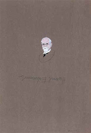 GIANFRANCO NOTARGIACOMO (1945)Husserl Edmund, 1976Tecnica mista su cartacm...