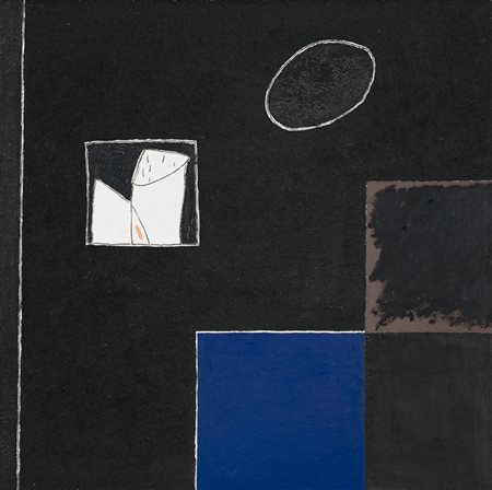 GIANFRANCO ASVERI (1948)Composizione, 1990Tecnica mista e sabbia su tela cm...