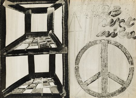 ANTONIO RECALCATI (1938)Senza Titolo, 1963Tecnica mista su cartacm 50x70Firma...