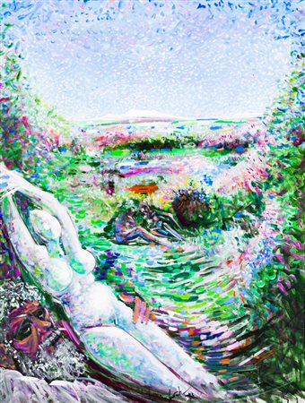 CESARE PEVERELLI (1922-2000)Arianna abbandonata, 1993Olio su telacm...