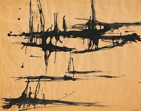 UMBERTO MILANI (1921-1969)Senza TitoloChina su cartacm 50x63Firma al...