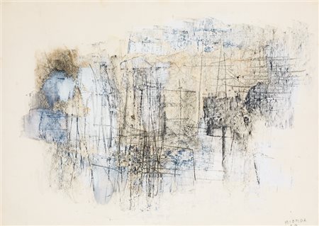 MARIO BIONDA (1913-1985)Senza Titolo, 1958Olio e pastelli su cartacm...