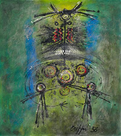 ROBERTO GAETANO CRIPPA (1921-1972)Senza Titolo, 1956Olio e sabbia su telacm...